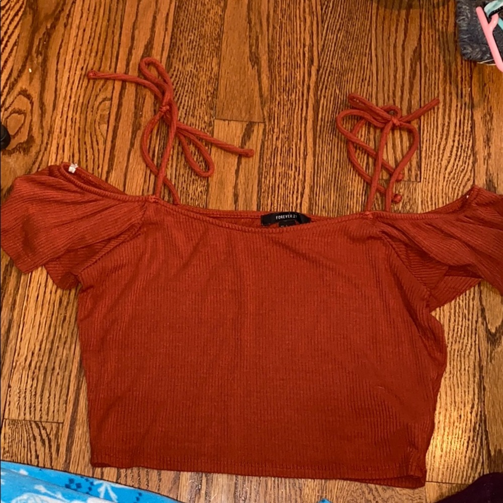 Cropped off the shoulder shirt